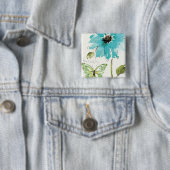 Morning Dew Vierkante Button 5,1 Cm (In situ)