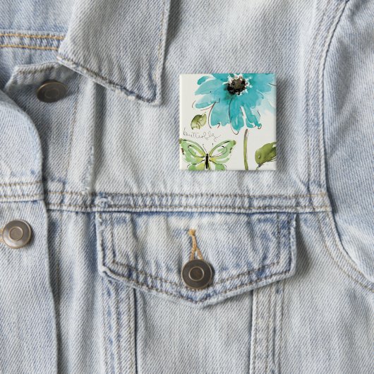 Morning Dew Vierkante Button 5,1 Cm (In situ)