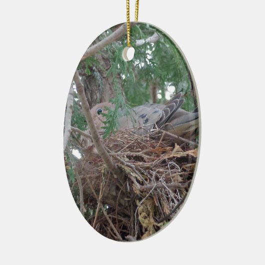 Morning Dove Nesting Keramisch Ornament (Links)