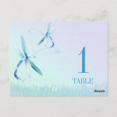 Morning Dragonfly Wedding Table Number Kaart (Achterkant)