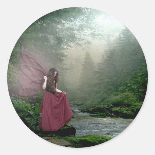 Morning Fairy Ronde Sticker (Voorkant)
