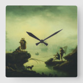 Morning Fog at sea by Joseph Vernet  Vierkante Klok (Voorkant)