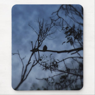 Morning Fog Bird op Branches Mousepad Muismat