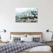 Morning Fog boven rijstvelden Canvas Afdruk (Insitu (Slaapkamer))