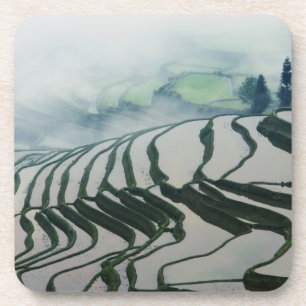 Morning Fog boven rijstvelden Drankjes Onderzetter