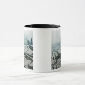 Morning Fog boven rijstvelden Mok (Midden)