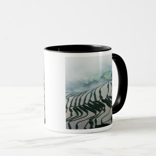 Morning Fog boven rijstvelden Mok (Voorkant rechts)