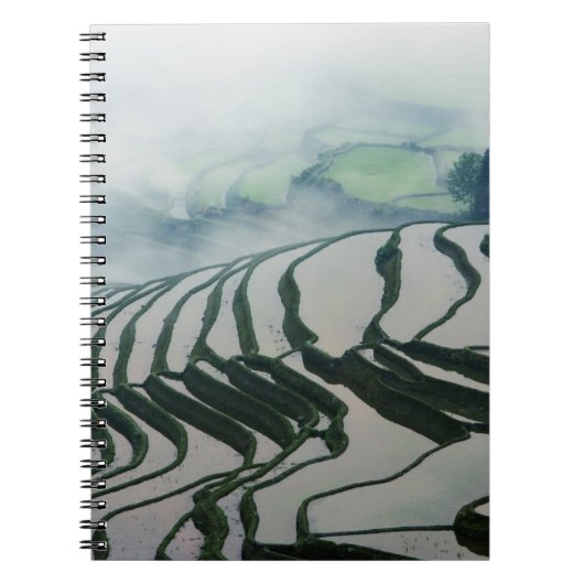 Morning Fog boven rijstvelden Notitieboek (Voorkant)