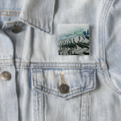 Morning Fog boven rijstvelden Vierkante Button 5,1 Cm (In situ)