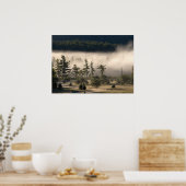 Morning Fog in de Adirondacks 4 Poster (Keuken)