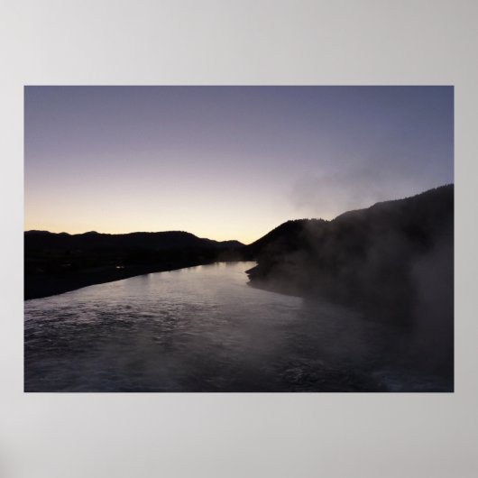 Morning Fog op de Jackson-rivier in Grand Teton Poster (Voorkant)