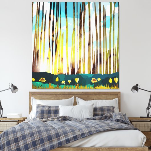 Morning Forest Canvas Afdruk (Insitu (Slaapkamer))
