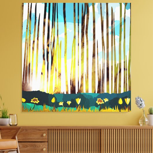 Morning Forest Canvas Afdruk (Insitu (Woonkamer))