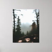 Morning Forest Fog voorbij de Creek Landscape Art Canvas Afdruk (Voorkant)