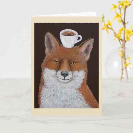 Morning Fox-kaart Kaart (Gele Bloem)