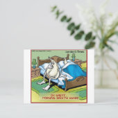 Morning Garlic Breath Funny Offbeat Cartoon Gifts Briefkaart (Staand voorkant)