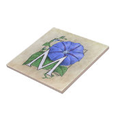 Morning Glories Bloem Monogram Tegeltje (Zijkant)