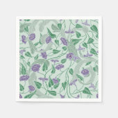 Morning Glories Blue Garden Print Papieren servett Servet (Voorkant)
