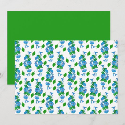 Morning Glories Floral Botanical Note Card Notitiekaartje (Voorkant / Achterkant)