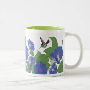 Morning Glory and Hummingbird Mok Green