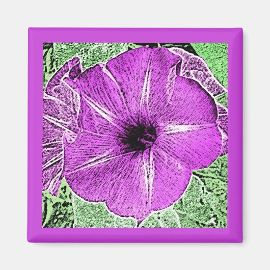 Morning Glory Block Print - amethyst paars Magneet (Voorkant)