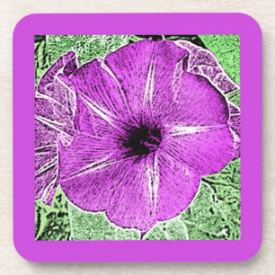 Morning Glory Block Print - amethyst paars Onderzetter