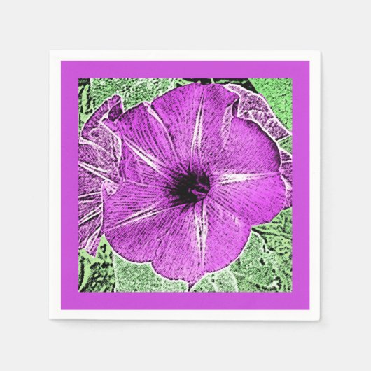 Morning Glory Block Print - amethyst paars Servetten (Voorkant)