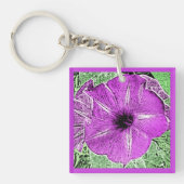 Morning Glory Block Print - amethyst paars Sleutelhanger (Voorkant)