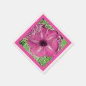 Morning Glory Block Print - fuchsia roze Servetten (Hoek)