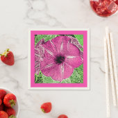 Morning Glory Block Print - fuchsia roze Servetten (Insitu)