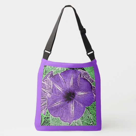 Morning Glory Block Print - zacht violet Crossbody Tas (Voorkant)