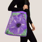 Morning Glory Block Print - zacht violet Crossbody Tas (Dichtbij)