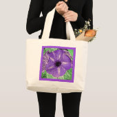 Morning Glory Block Print - zacht violet Grote Tote Bag (Voorkant (product))