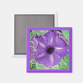 Morning Glory Block Print - zacht violet Magneet (Voorkant / Achterkant)