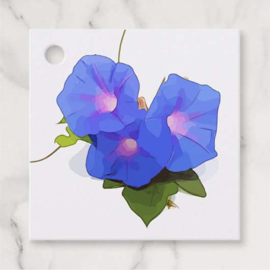 Morning Glory bloem Bedankjes Labels (Voorkant)