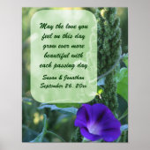 Morning Glory Bloem Gepersonaliseerde bruiloft Poster (Voorkant)
