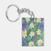 Morning Glory Bloemen Acryl Sleutelhanger (Voorkant Links)