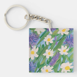 Morning Glory Bloemen Acryl Sleutelhanger