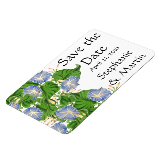 Morning Glory Bloemen Floral Save the Date Magnet Magneet (Linkerzijde)