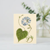 Morning Glory Blue Illustration Briefkaart (Staand voorkant)