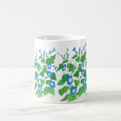 Morning Glory Blue op White Floral Pattern Mok (Center)