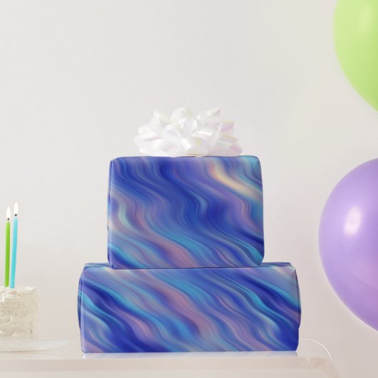 Morning Glory Blue Wavy Texture Cadeaupapier (Feestgeschenken)