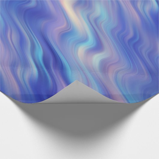 Morning Glory Blue Wavy Texture Cadeaupapier (Hoek)