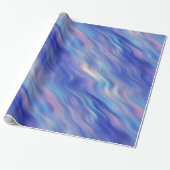 Morning Glory Blue Wavy Texture Cadeaupapier (Uitgerold)