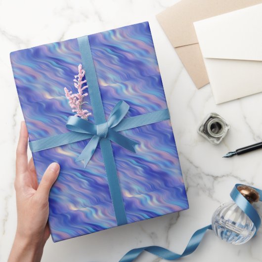 Morning Glory Blue Wavy Texture Cadeaupapier (Geschenken)