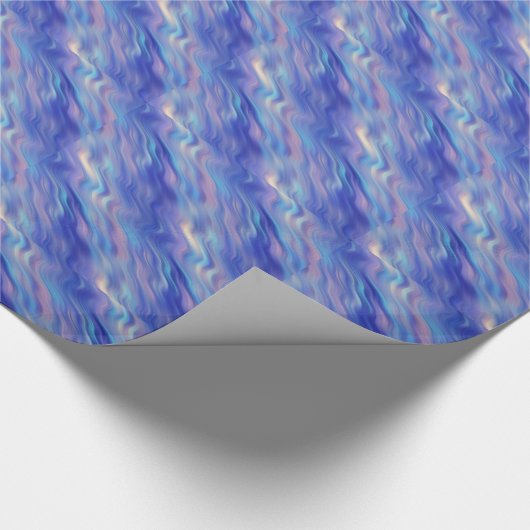 Morning Glory Blue Wavy Texture Cadeaupapier (Hoek)