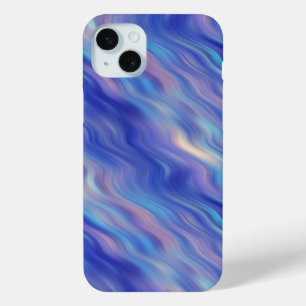 Morning Glory Blue Wavy Texture iPhone 15 Mini Hoesje