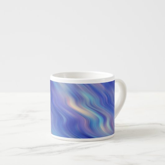 Morning Glory Blue Wavy Texture Espresso Kop (Voorkant rechts)
