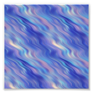 Morning Glory Blue Wavy Texture Foto Afdruk