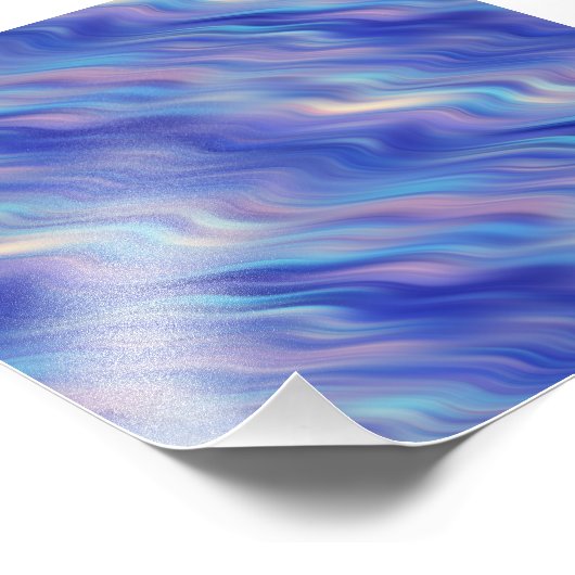 Morning Glory Blue Wavy Texture Foto Afdruk (Hoek)